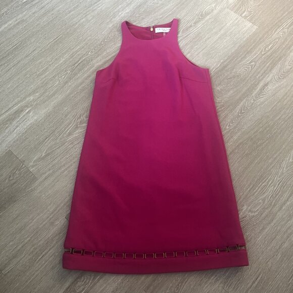 Trina Turk Womens 2 Pink Tank Shift Dress Sleeveless Career Business Metal - Picture 1 of 5
